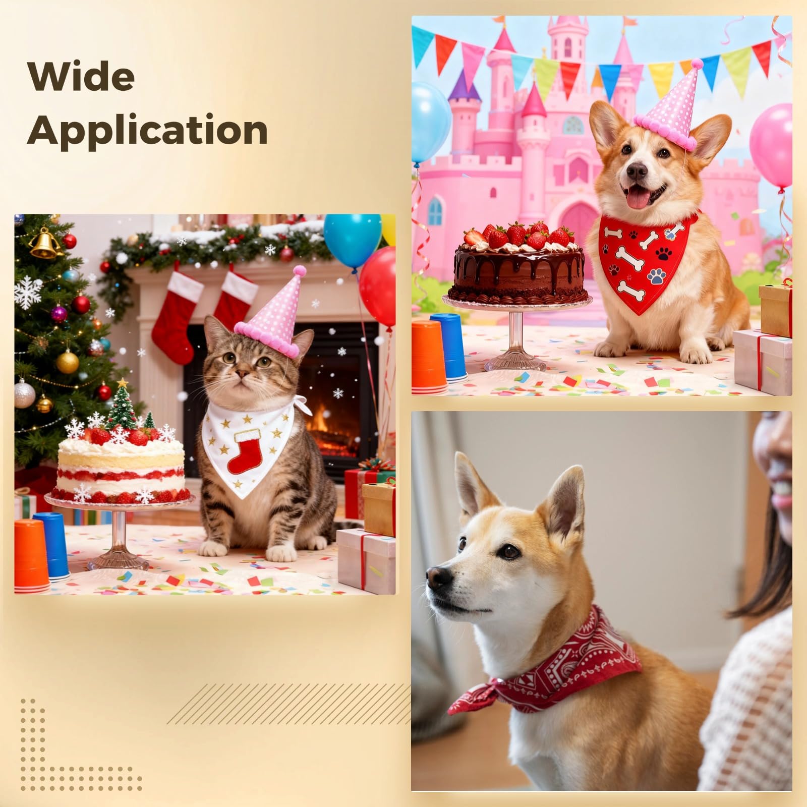 Lot de 20 Bandanas pour Chiens, Foulards à Nouer Uni, Accessoires pour Animaux en Polyester Doux Réglable, Lot Polyvalent Réutilisable Coloré pour Chiens Petits Moyens Grands
