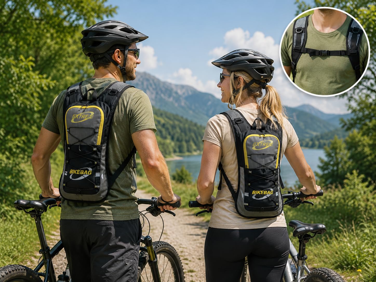 BAG STREET Mochila Bicicleta Ultraligera 230 g – Mochila Trekking y Senderismo con Correa de Pecho Ajustable – 5 Litros