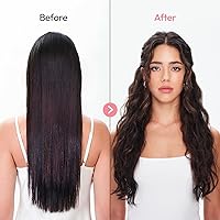 Vista 8 de VODANA Agitador de pelo compacto de triple flujo, rizador de cerámica portátil, ondas de playa de larga duración, doble barril de calentamiento