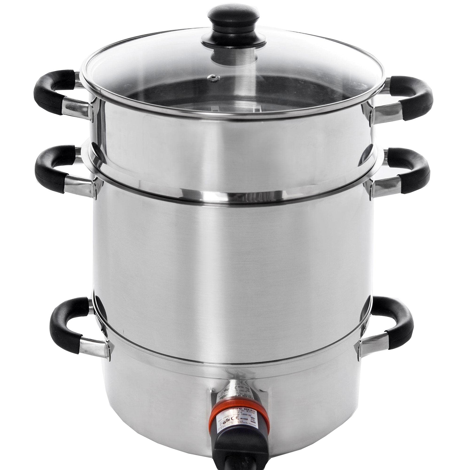 Syntrox Germany mobiler Dampfentsafter aus Edelstahl mit Glasdeckel 1500W 8.5L