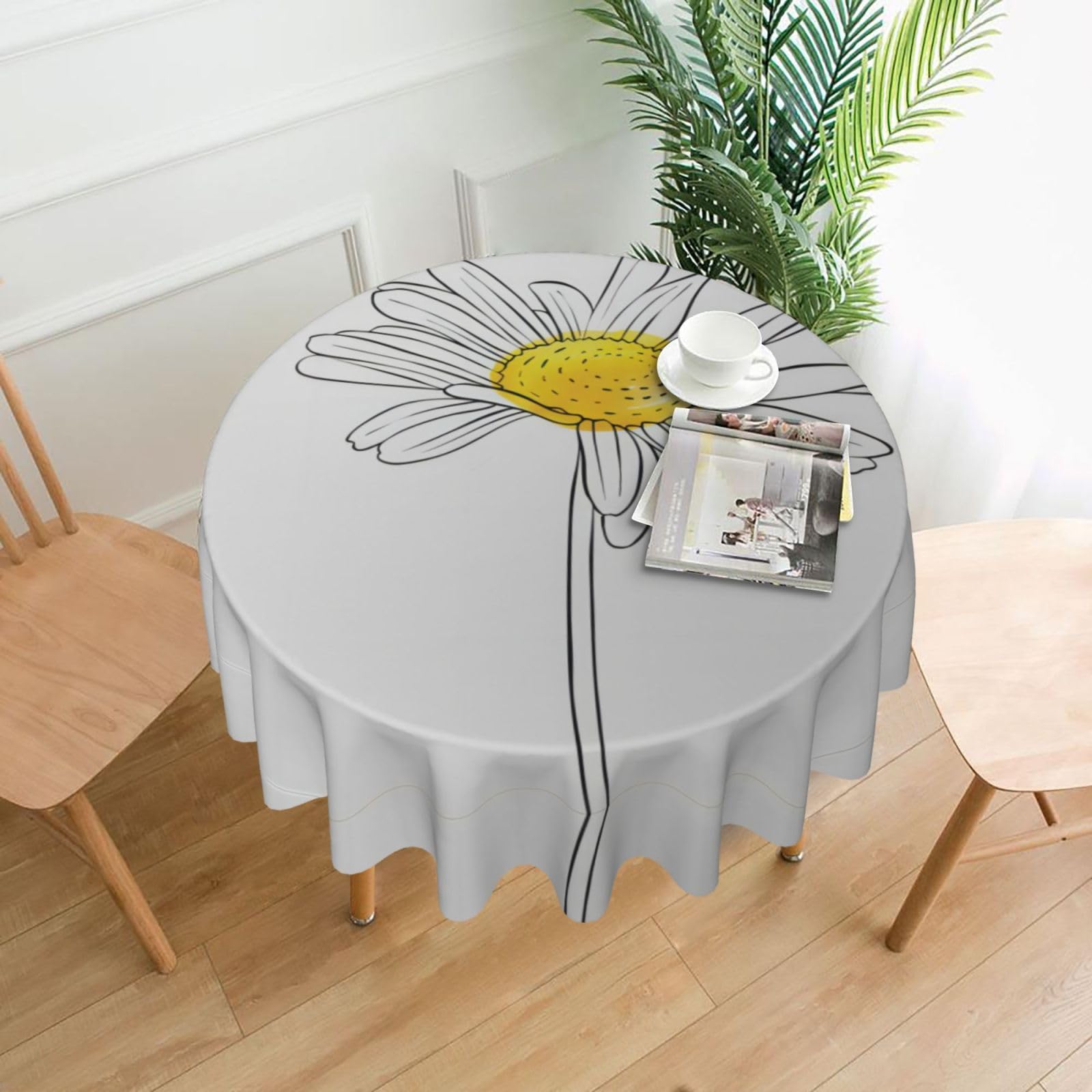 hhxvcv Drawing Flower Round Tablecloth – Dining Table Cover