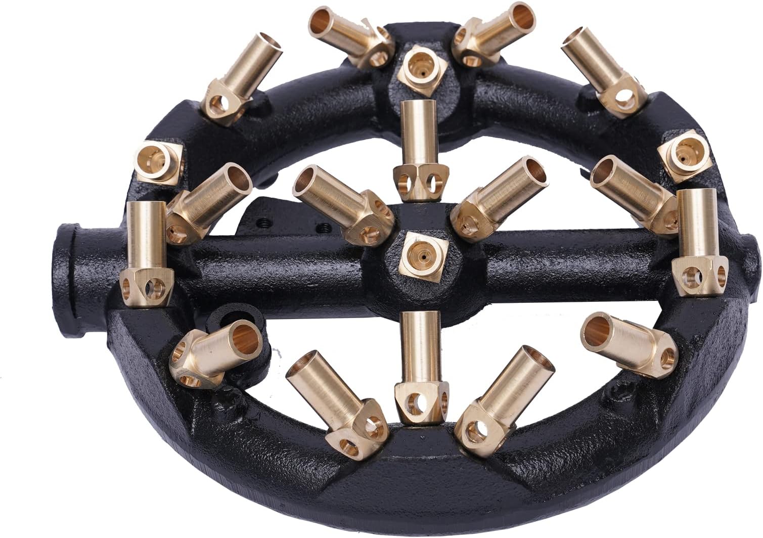 TFCFL Jet Burner, 20 Tips G1/2 Round Shape Nozzle Jet Natural Gas Cast Iron Body with Brass Tips for Chinese Wok Range Grilling Stir Fry 110,000 BTU/HR