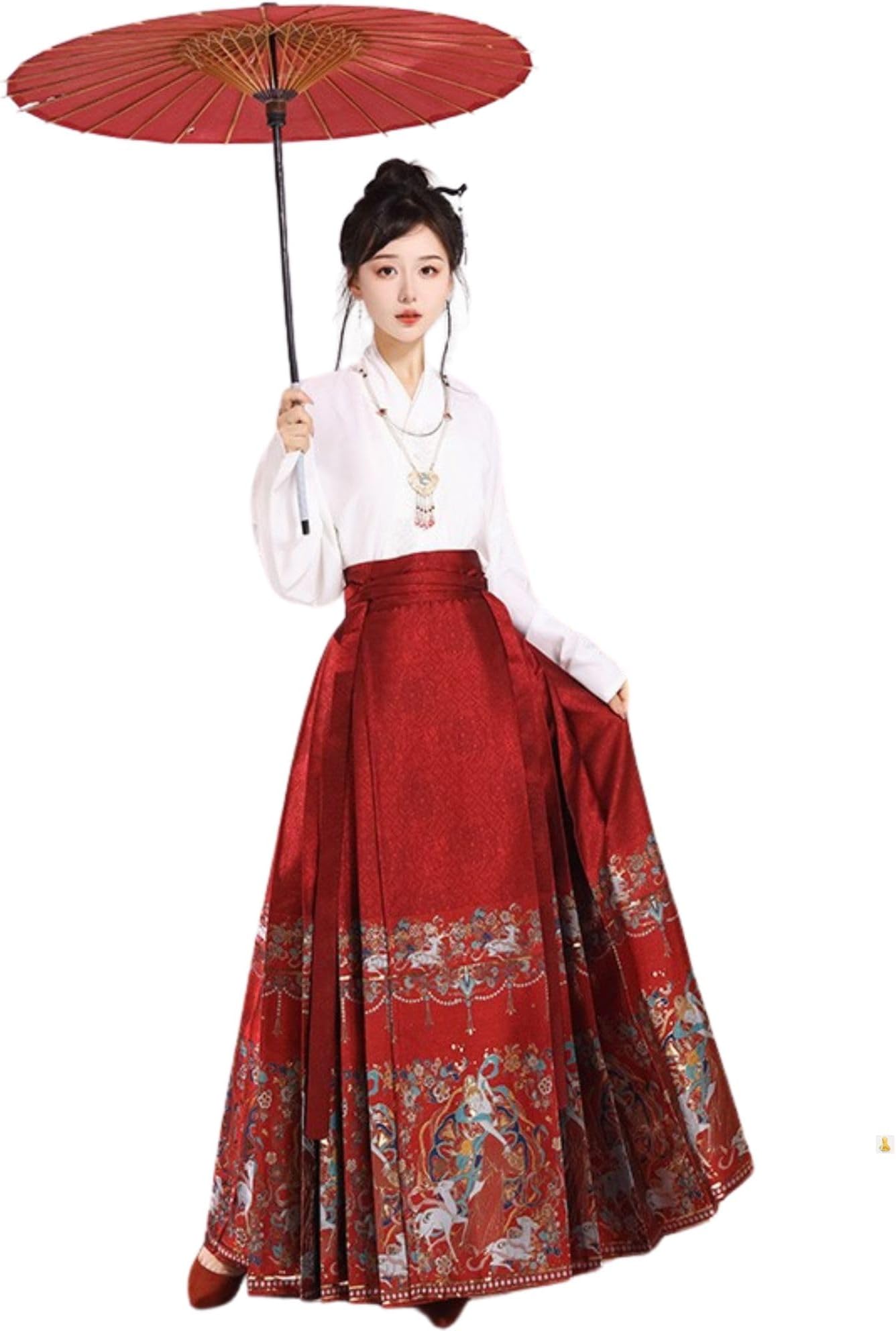 AINIFUAncient Loulan Dance Hanfu for Women Embroider Hanbok Princess Dress Suit Chinese-Style National Tang Suit Costume