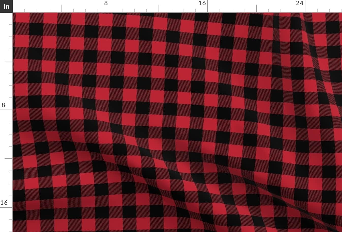 Spoonflower Fabric - Buffalo Happy Camper Collection Check Plaid Red Black Winter Fall Printed on Minky Fabric by The Yard - Sewing Baby Blankets Quilt Backing Plush