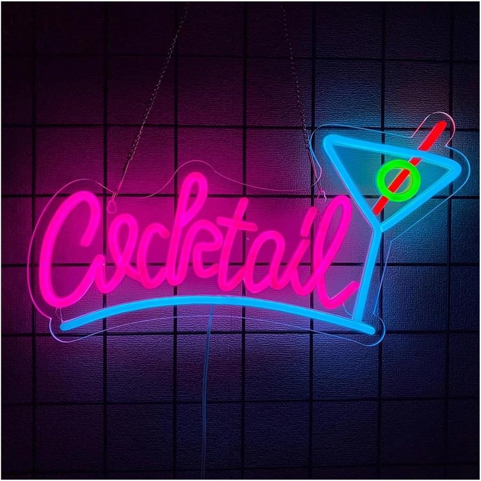 Lampe lumières au néon pour cocktails décoration de fête