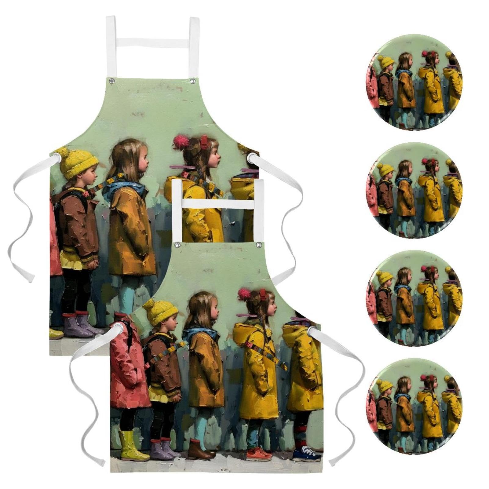 Tabliers de cuisine amusants pour cuisiner en famille avec de grandes poches - 7
