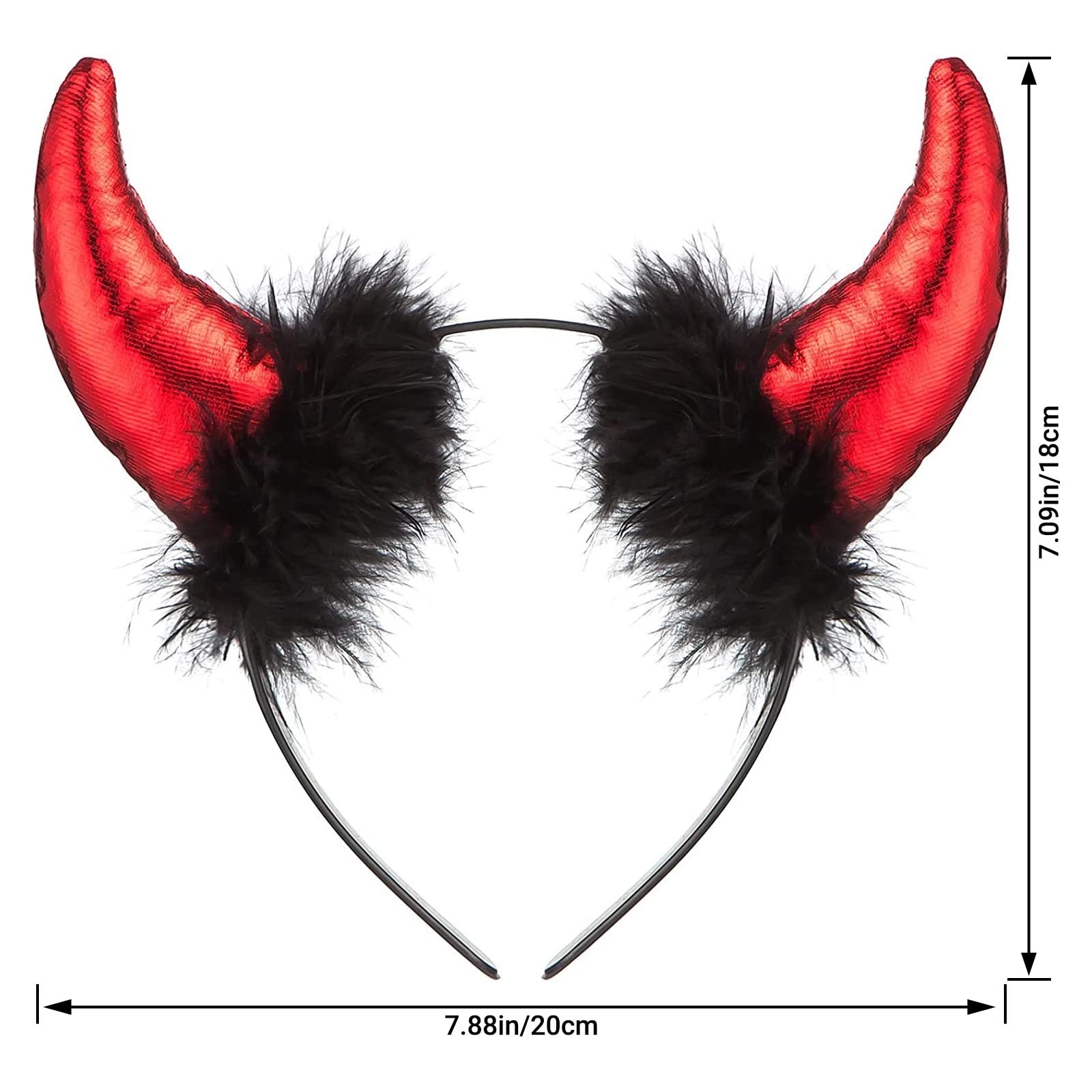 Costume Diable Sexy Ailes De Plumes + Cornes Rouges - Ensemble Diablesse Avec Bandeau Cornes Et Grandes Ailes Plumeuses Pour Halloween, Carnaval, Cosplay