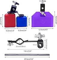 Vista 3 de Jam Block de Percusión Latina con Conjunto de Abrazadera de Montaje Accesorio de Kit de Batería de Percusión