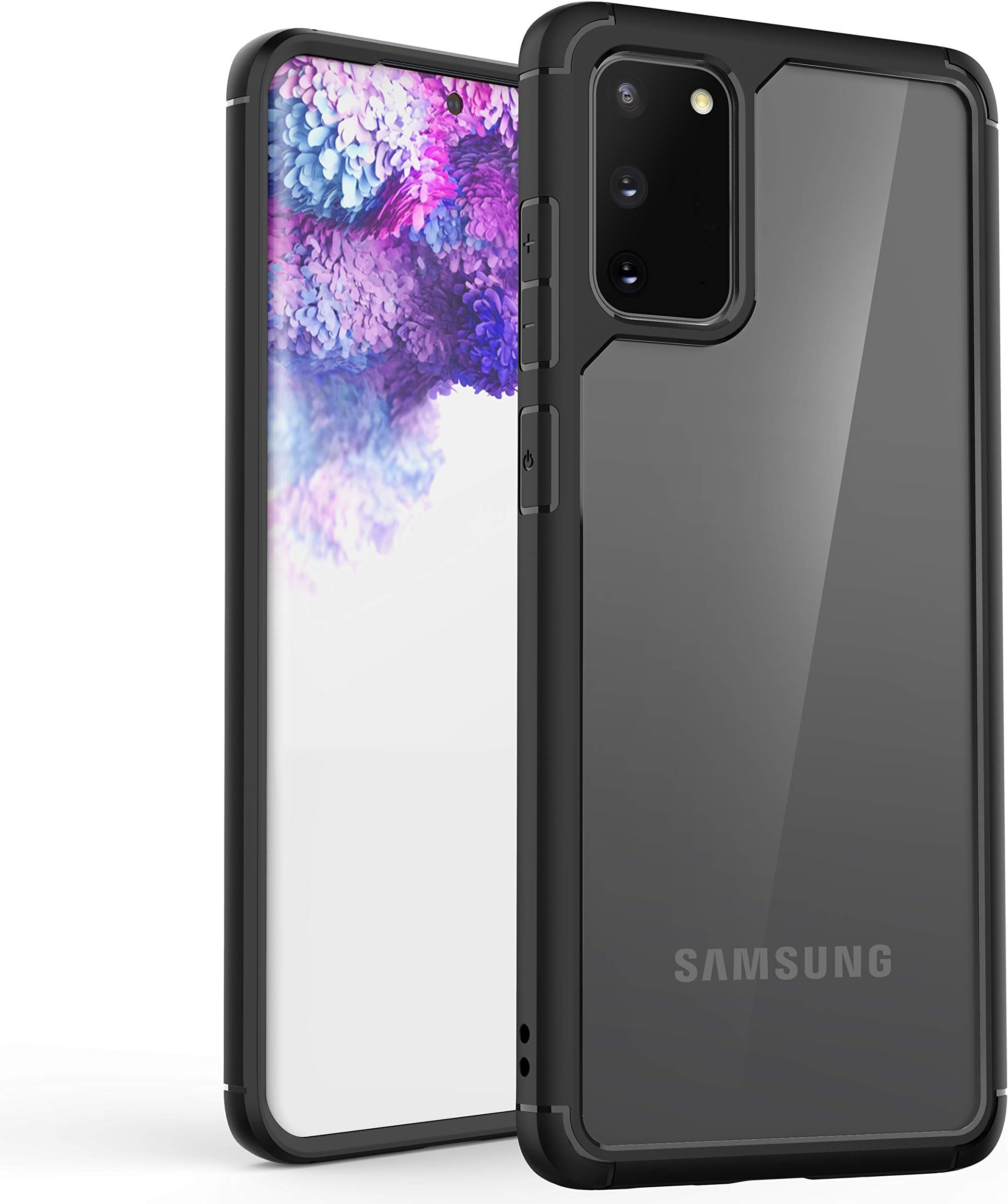 ORETECH for Samsung Galaxy S20 Case, Hybrid Clear Case for Galaxy S20 Phone Case Anti Scratch Transparent Hard PC+Silicone TPU Bumper Frame Protective Cover Case - 6.2" Black