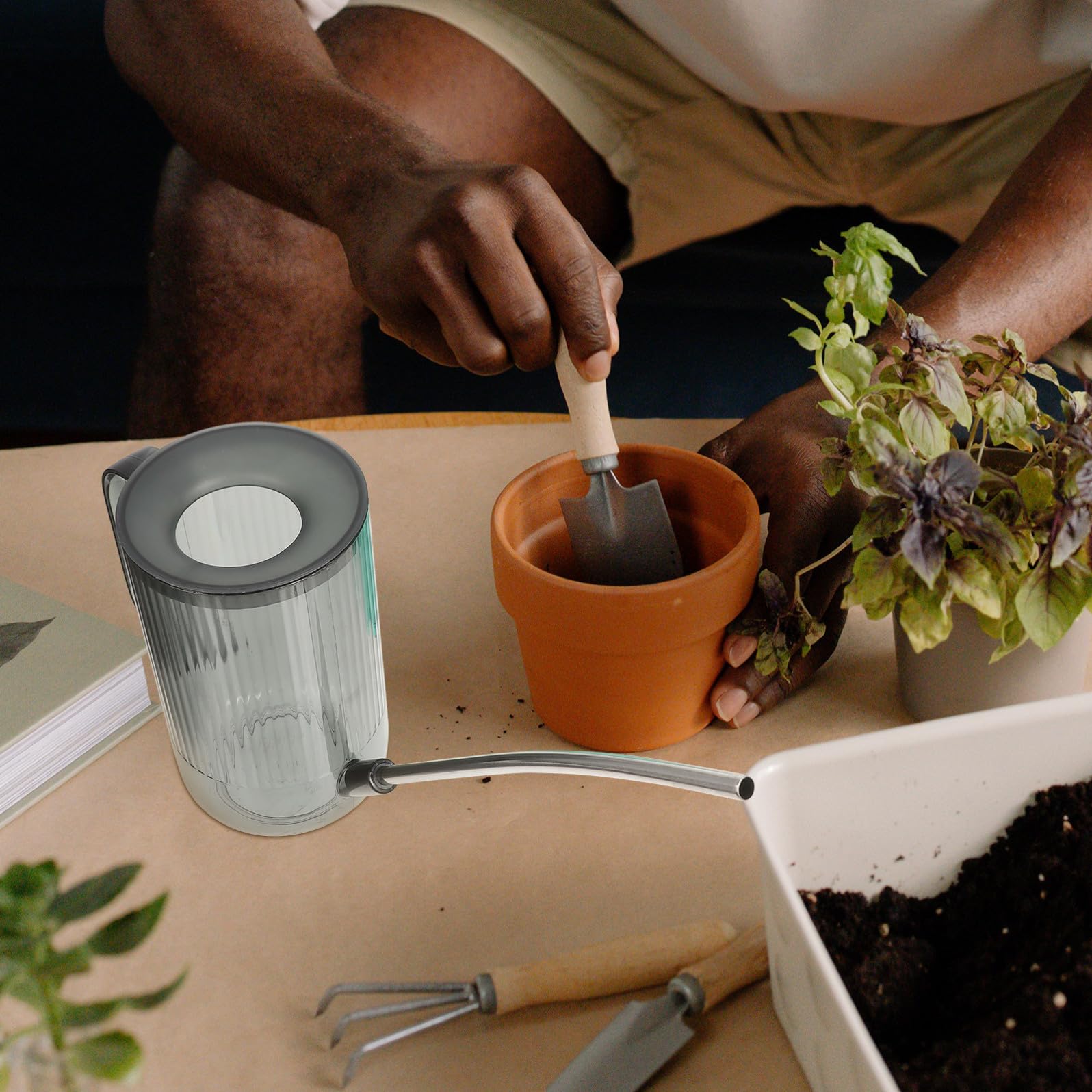 BESTonZON 2ensembles Arrosoir Acier à Bec pour Plantes Intérieur De Vaporisateurs Vert Gris Étoilé pour Irrigation des Et