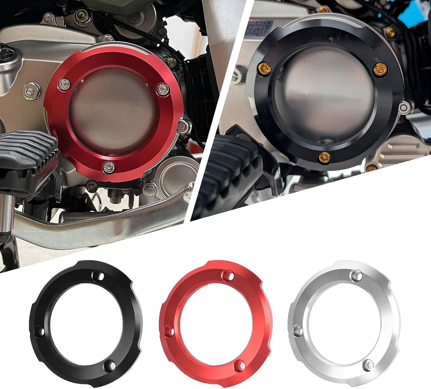 Motorcycle Right CrankCase Cover Right Engine Stator Slider Ring Cover Compatible for Ho&nd&a Monkey125 Super Cub C125 Hunter Cub CT125 Accessories Trial 125 Monkey125 Grom 125 (Red)