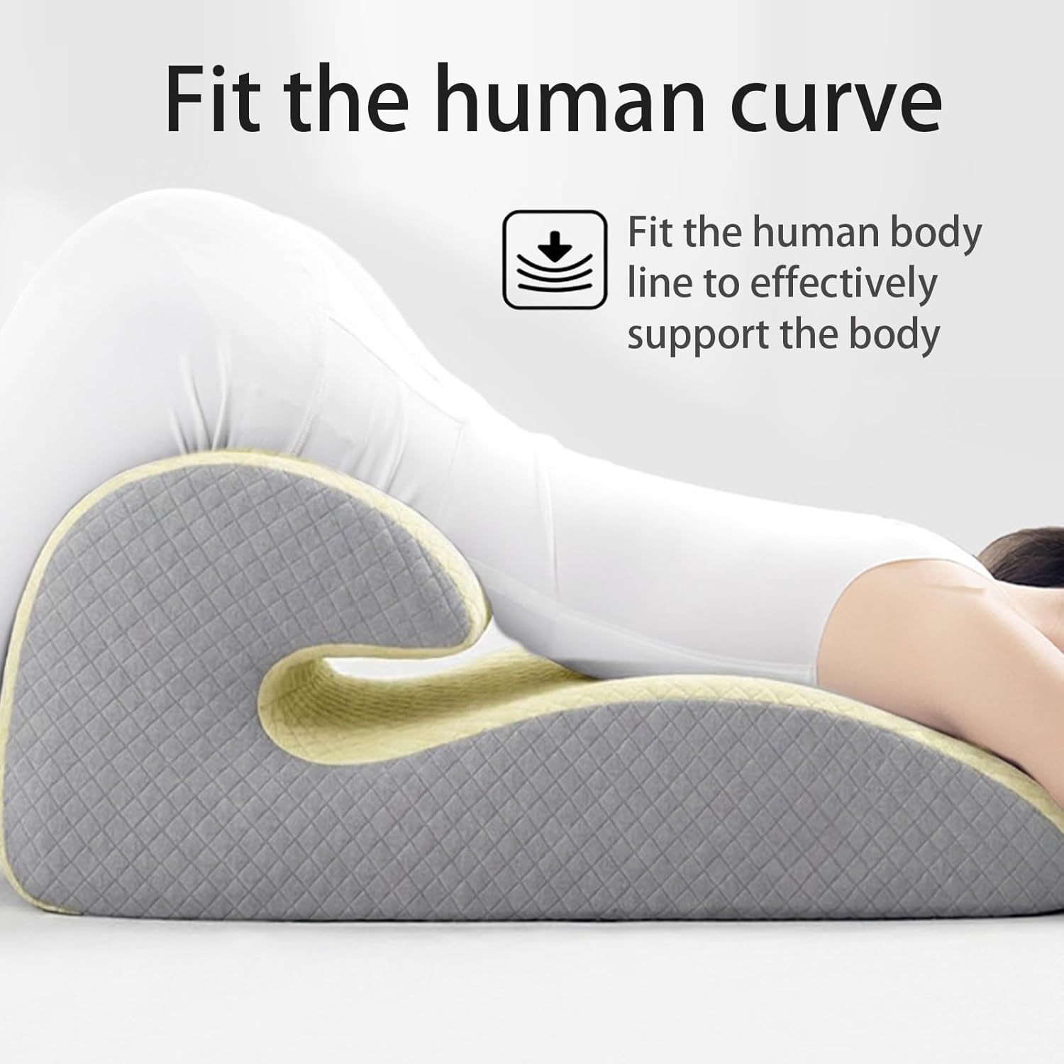 Natural Latex Wedge Pillow, Ergonomic Multi-Position Support for Back Pain Relief, Pregnancy Comfort, Acid Reflux & Side-Lying Relaxation, Removable Cotton Cover-Yellow