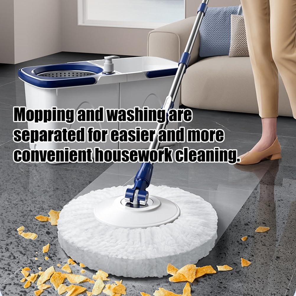 Spin Mop and Bucket Set,Microfiber Spin Mop,Pedal Spinning Mops and Bucket with Wringer Set for Floor Cleaning - Home & Office Suitable