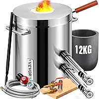 VEVOR 12KG Propane Melting Furnace Kit - 2700°F Smelter Forge for Gold Silver Copper Aluminum Melting, Blacksmithing with Crucible Tongs