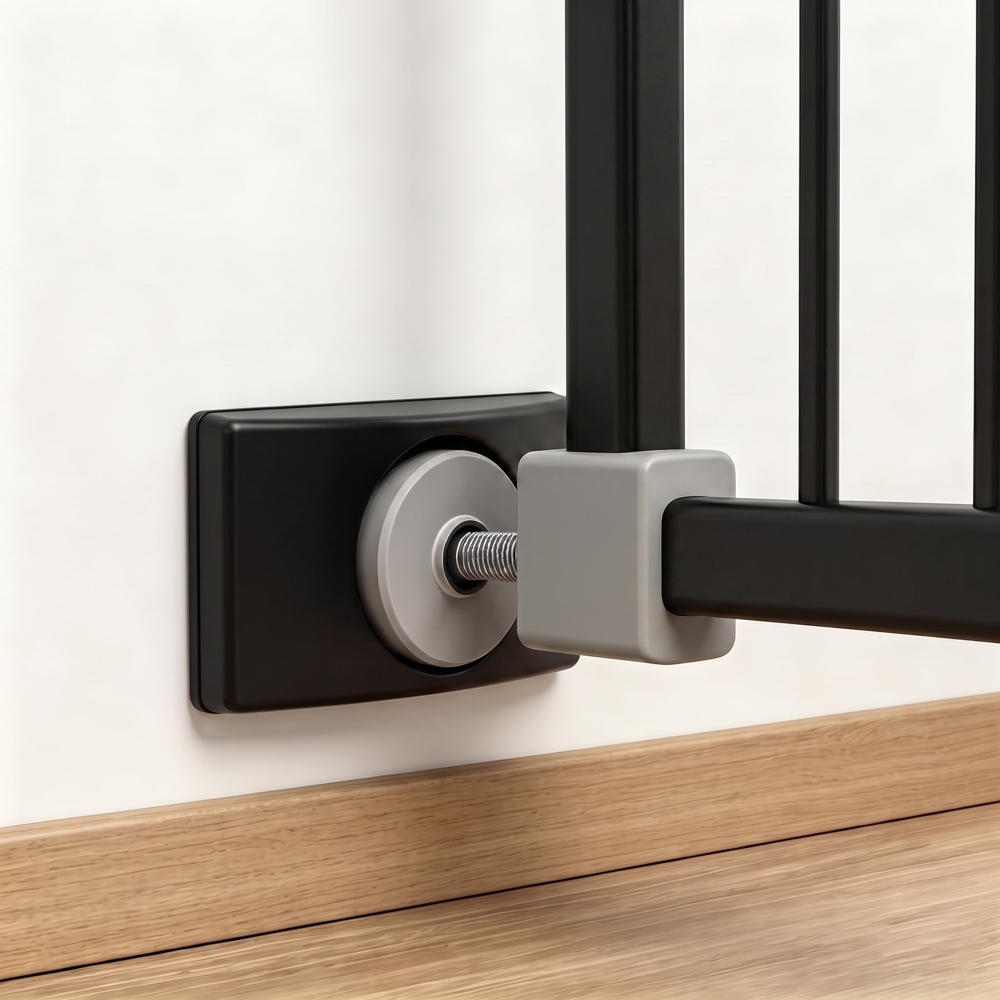 Baby Gate Wall Protector Cups, Pressure Mount Stair Gate Anti-Scratch Wall Saver with Rubber Back, Wall Guard for Pet & Toddler Safety Gates (4, Black)