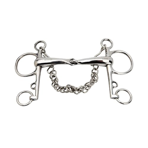 Horka Bocado de Acero Inoxidable articulado para Caballos Pelham
