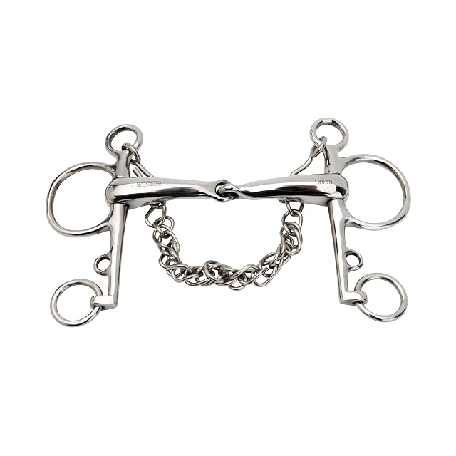 Horka Bocado de Acero Inoxidable articulado para Caballos Pelham