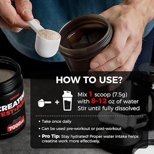 Miniatura 7 de Polvo de creatina para hombres, monohidrato de creatina de 5000 mg con 1500 mg de L-citrulina y mezcla de vitalidad de 500 mg para hombres, fuerza,