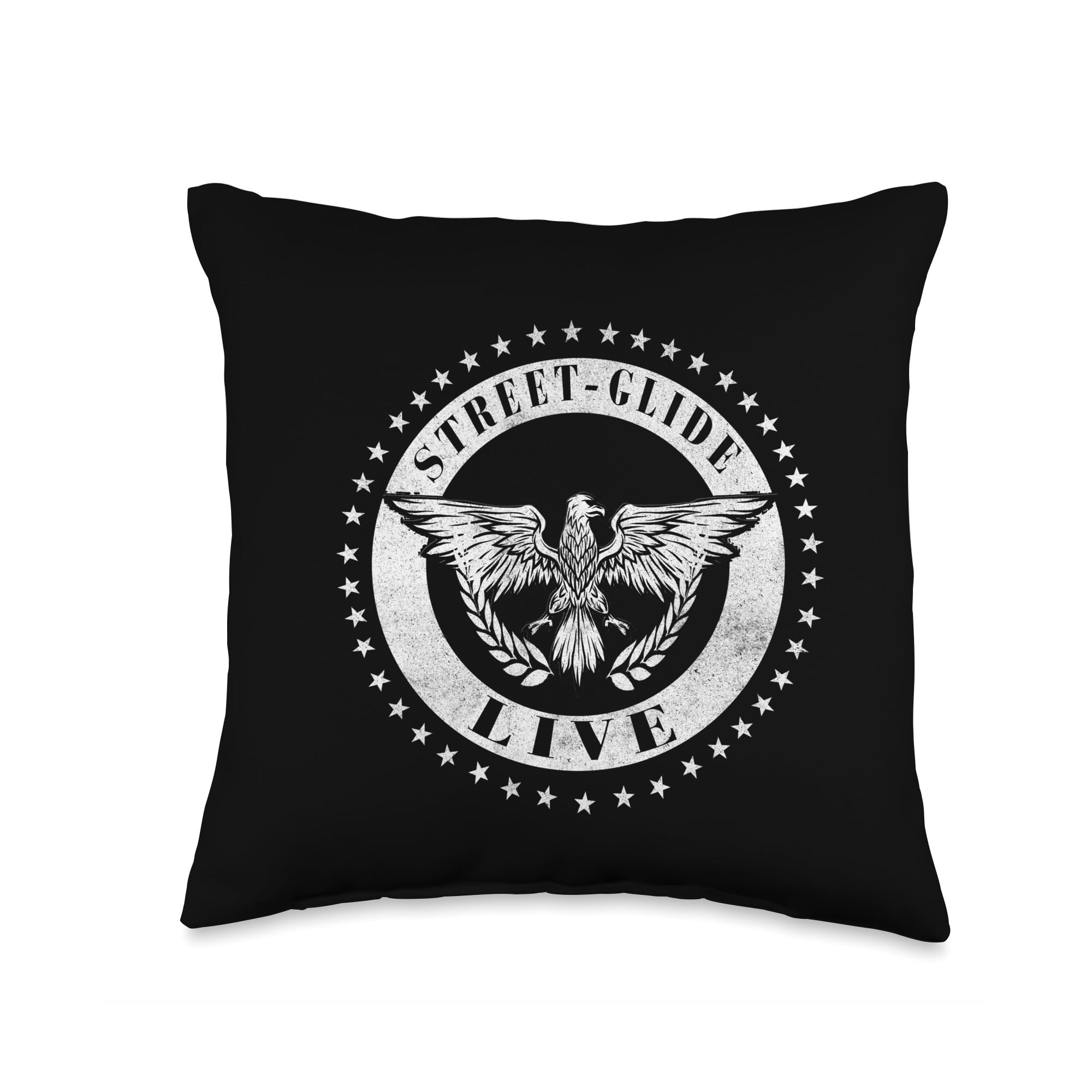 Street Glider´s Nation Glide Worldwide Motorcycle Biker Street Glider Motiv Throw Pillow, 16x16, Multicolor