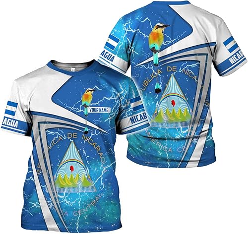 Miniatura 2 de Camisa personalizada de Nicaragua con bandera de Nicaragua para hombres y mujeres, camiseta de Nicaragua, camiseta de Nicaragua
