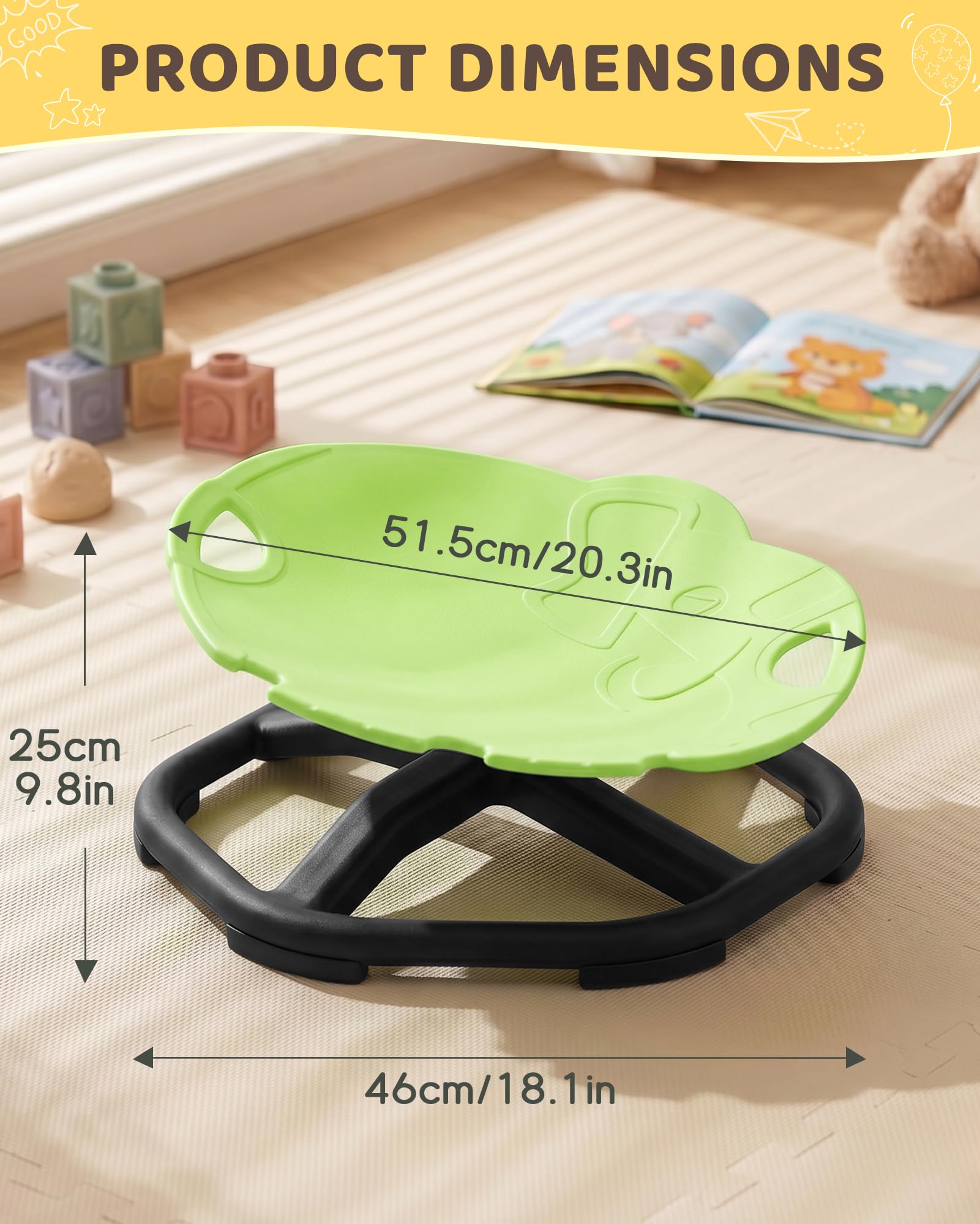 BEJOY Silla giratoria para niños – Silla giratoria para autismo, juguete para entrenamiento de coordinación en interiores y exteriores, juguete sensorial para niños