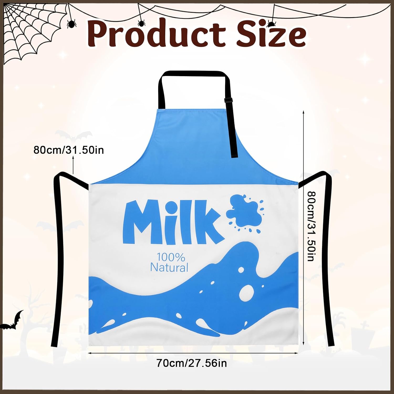 2Pcs Halloween Food Costume Funny Apron 3D Milk Cookie Costume image 4