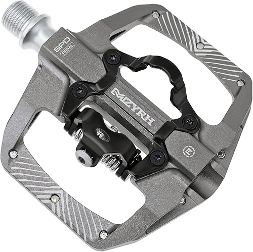 MZYRH Pedal SPD, pedales de bicicleta de montaña MTB compatibles con SPD de doble función sellada de aluminio sin clip, plataforma plana de