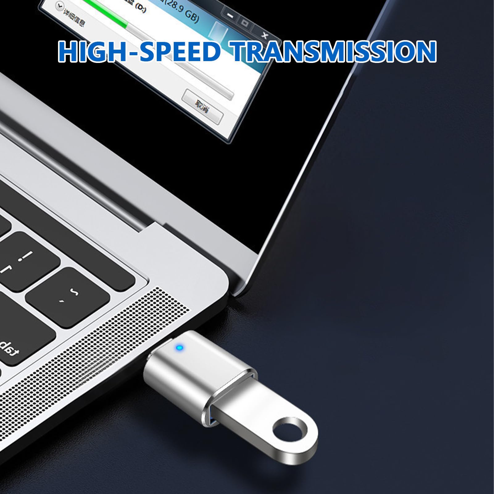 Adattatore da tipo C a lettore di schede USB 3.0, adattatore per schede di memoria USB-C/tipo C, adattatore di ricarica con intestazione luce (C