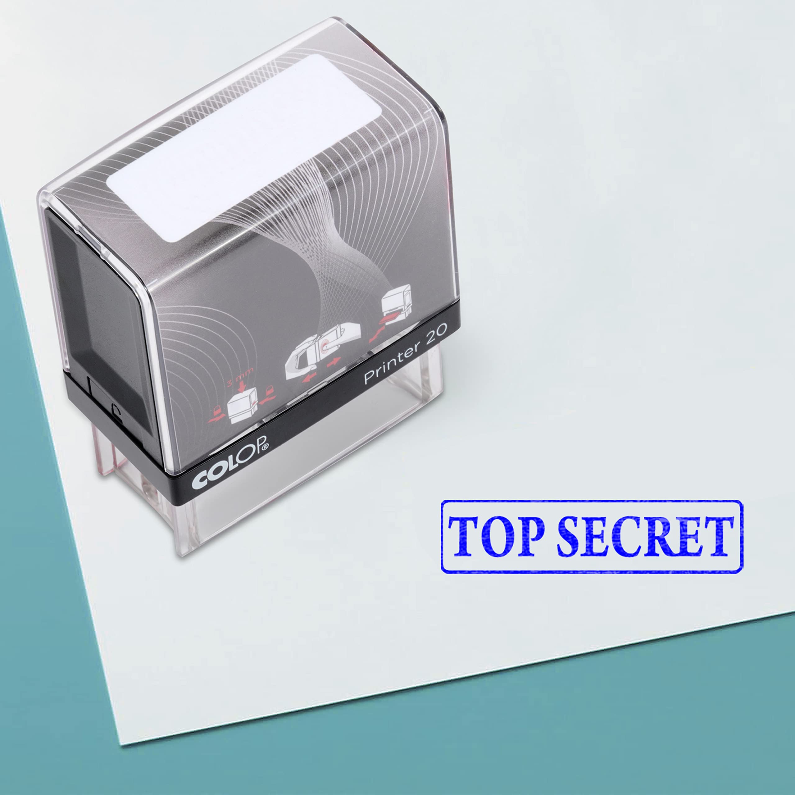 TOP Secret Self Inking Rubber Stamp Custom Colop Office Stationary P20 Mini Stamper — image 1