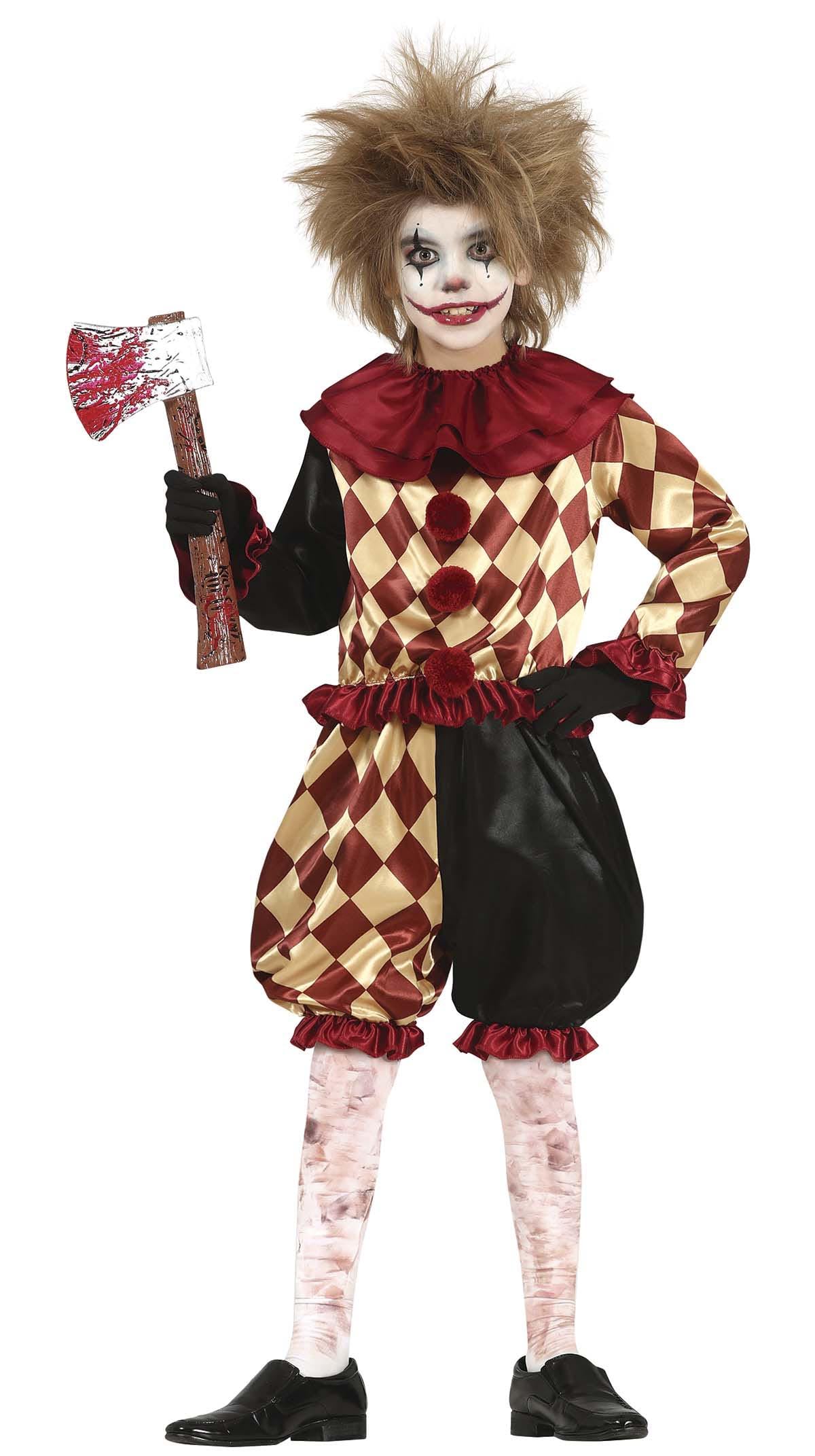 FIESTAS GUIRCA Horror Clown Fancy Dress Costume for Kids 5-6 Years
