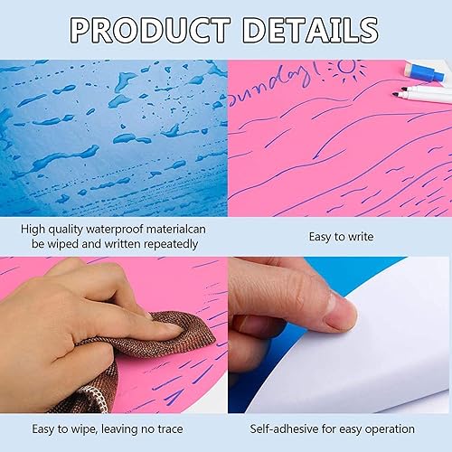 Miniatura 5 de 12 calcomanías de vinilo extraíbles para pizarra blanca, círculos de borrado en seco, coloridos (12)