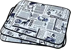 Tapetes Higiênico Lavável Kit 3 ou 6 Peças Jornal 100x70cm Xg ou 70x50cm G - Impermeável e Absorvente - 300 lavagens cada peça (3, Grande)