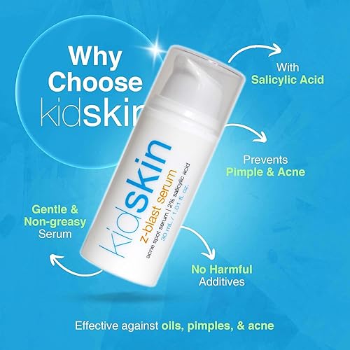 Miniatura 2 de Kidskin Z-Blast TeenSkin - Suero de acné para preadolescentes y adolescentes suero de acné para prevención de espinillas y brotes ácido salicílico