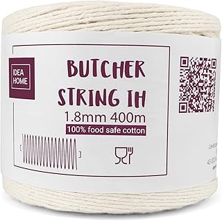Idea Home Hilo de Panadero 400m - Hilo de Algodón para la Cocina 1,8mm - Apto para Alimentos, Ideal para Atar, Adecuado...