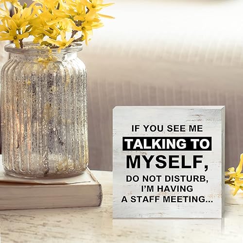 Miniatura 10 de Cartel de madera con texto en inglés "I Match Energies con texto en inglés "I Match Energies" para decoración de escritorio de 5 x 5 pulgadas,