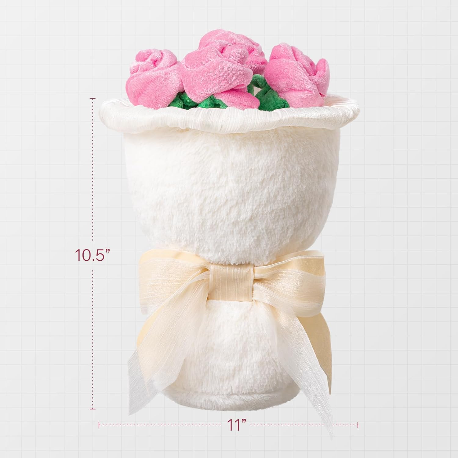 Phantoscope Valentine Pillows, Handcrafted Plush Rose Bouquet Shaped Pillow Valentines Day Decorations Throw Pillow for Home Living Room Sofa Couch, Off White, 10.5 X 10 Inches