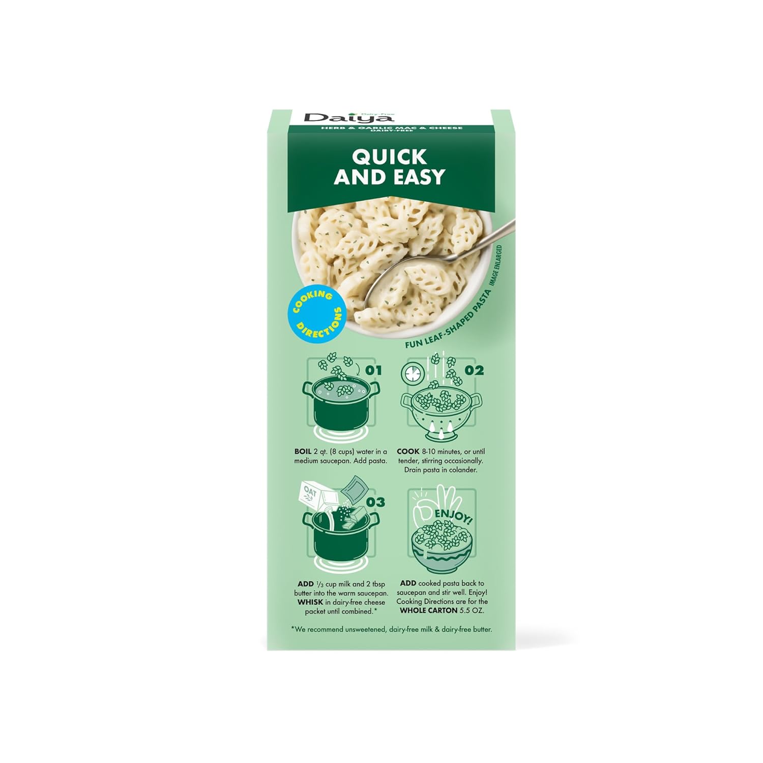 Daiya Dairy Free Gluten Free Herb and Garlic Mac & Cheese, Vegan Plant Based Rice Pasta, 5.5 oz (Pack of 12)