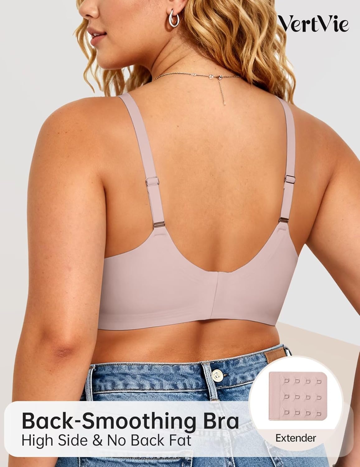 Vertvie Bras for Women Wireless Comfortable Push Up Bra Scalloped Seamless Full Coverage No Underwire Supportive T Shirt Bras - Image 4