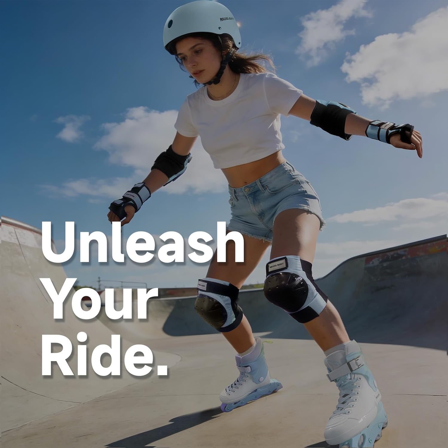 Skating Protective Gear Set for Adults & Youth - Helmet, Knee Pads, Elbow Pads & Wrist Guards for Inline Skating, Roller Skating & Skateboarding (Ages 14+)