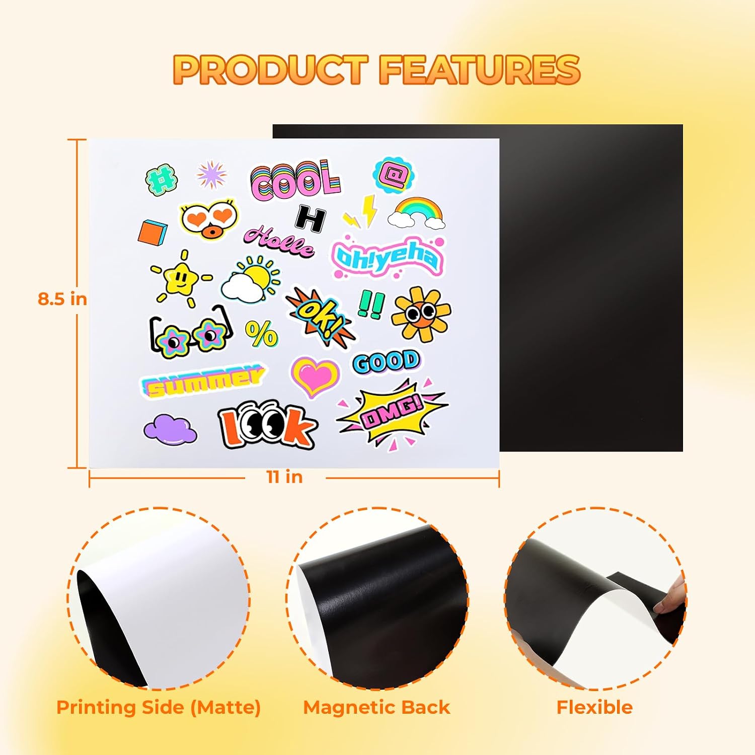 HTVRONT Printable Magnetic Sheets 8.5 x 11, Matte 8Pcs for Inkjet Printers image 4