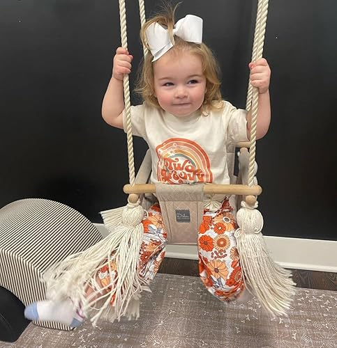 Miniatura 3 de YOKJZJD Conjunto de camiseta de manga corta con estampado floral de arco iris para niñas pequeñas conjunto de pantalones acampanados conjuntos de