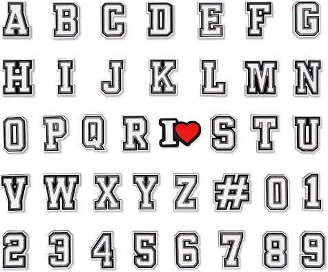 Letters Shoe Charms A-Z Letter Pins And 0-9# Numbers Shoe Charm Wristband Shoes Accessories for Boys Girls Adults Gifts