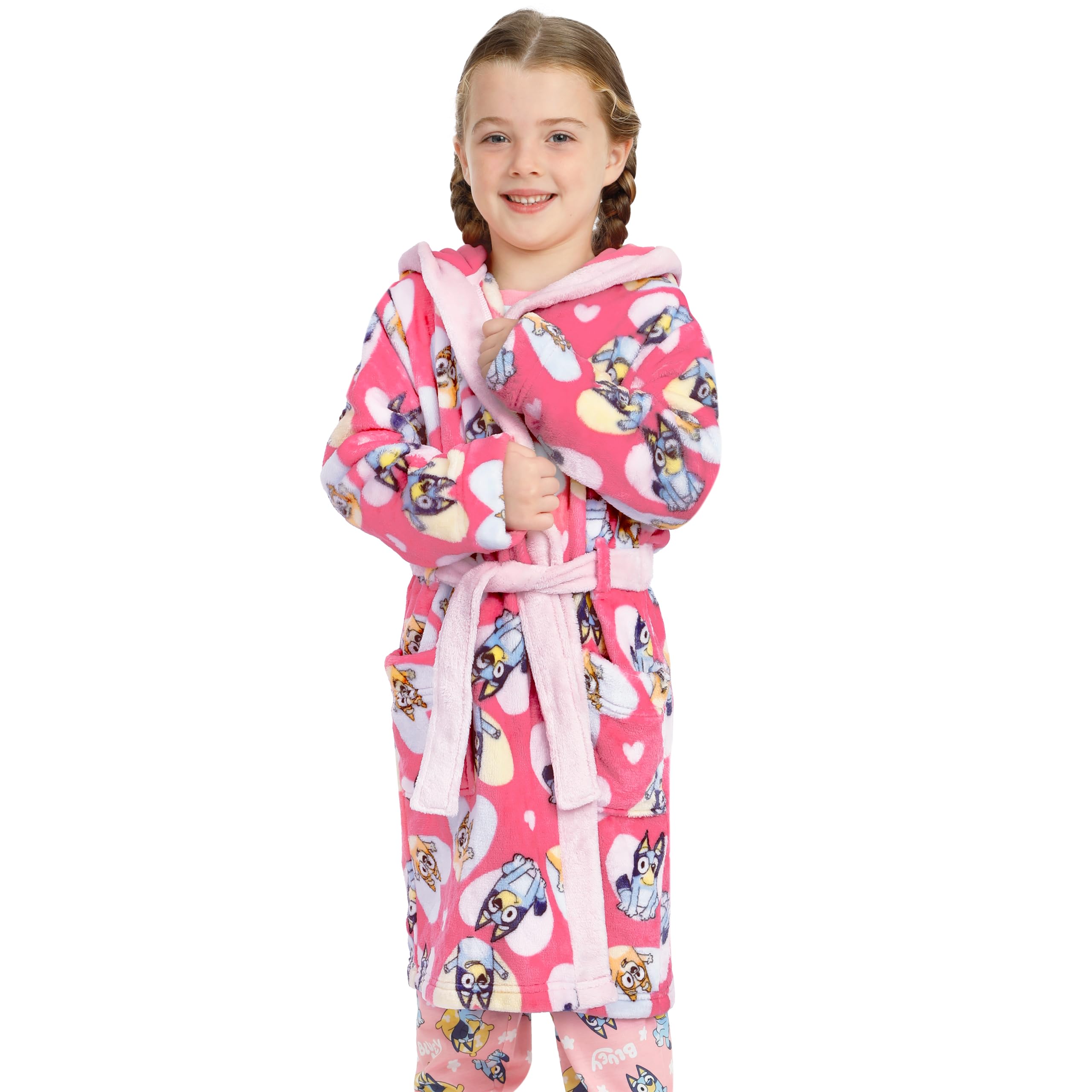 BlueY Peignoir Fille, Bingo Robe De Chambre Enfant, Peignoir De Bain Enfant En Polaire