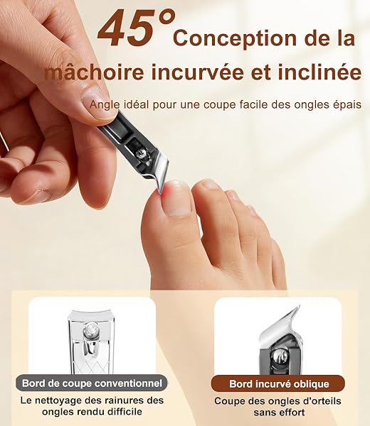 Coupe Ongle Electrique, Coupe Ongles Electrique Pour Pied Avec éclairage Et Fonction De Ramassage Des Ongles Coupés, Comprend Un Coupe-Ongles électrique à 2 Vitesses Et Un Coupe-Ongle - Gris - 4
