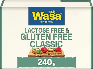 Wasa Gluten- & Lactose Free Classic 10x240g I Gluten- und laktosefreies Knäckebrot, goldbraun und kross gebacken, vegan