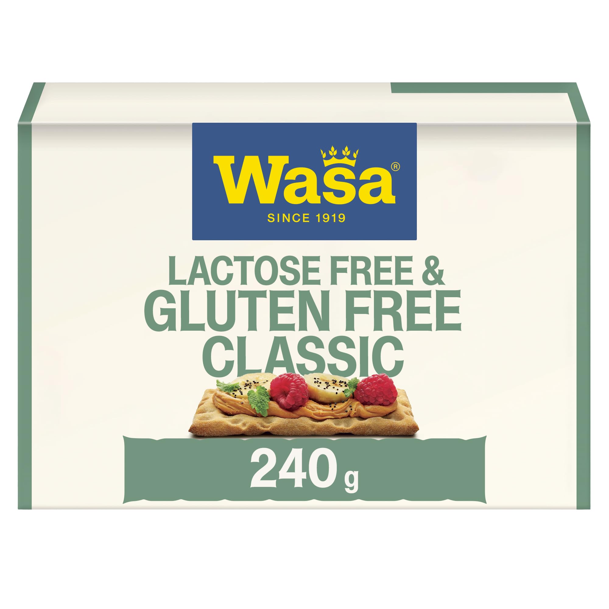 Wasa Glutenfreies Lactosefreies Knäckebrot Classic 10er Pack 240g goldbraun kross gebacken vegan