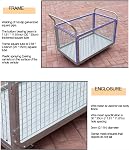 4-in-1 Foldable Platform Truck with Cage and Brake, 39"x24" Heavy Duty Warehouse Push Moving Cart, 1000lbs Flatbed Dolly for Grocery, Laundry, Shelving, Storage, Industrial Wagon Hand Truck Trolley