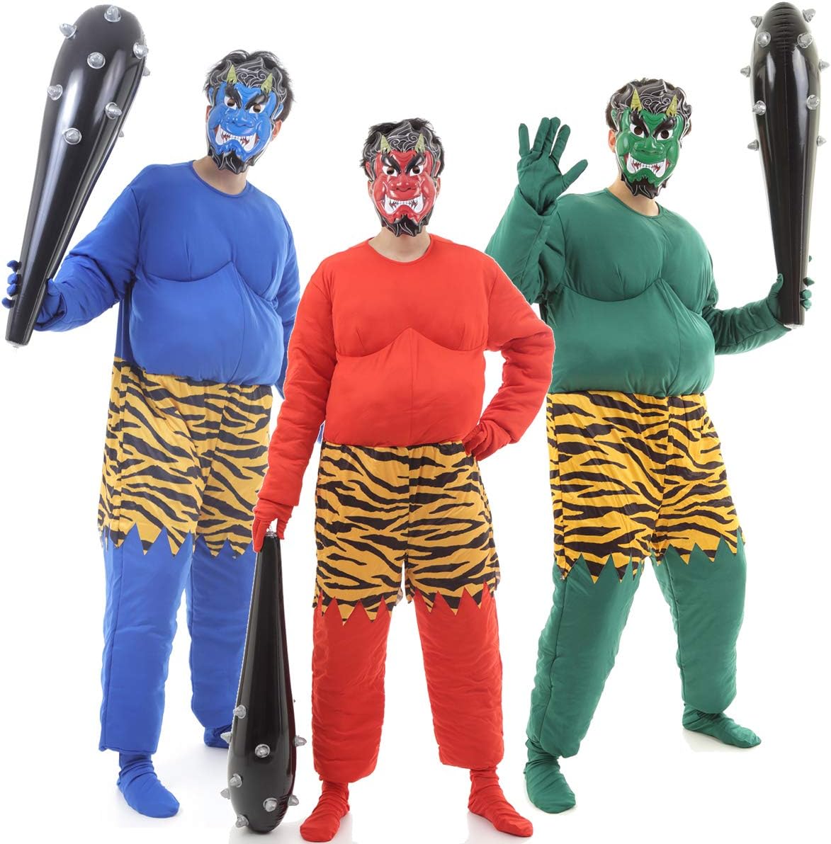 [AmaFanshop] 節分 鬼 ３色 DXバージョン デカ鬼 見参 フルセット デラックス版 着ぐるみタイプ フリーサイズ (青鬼)