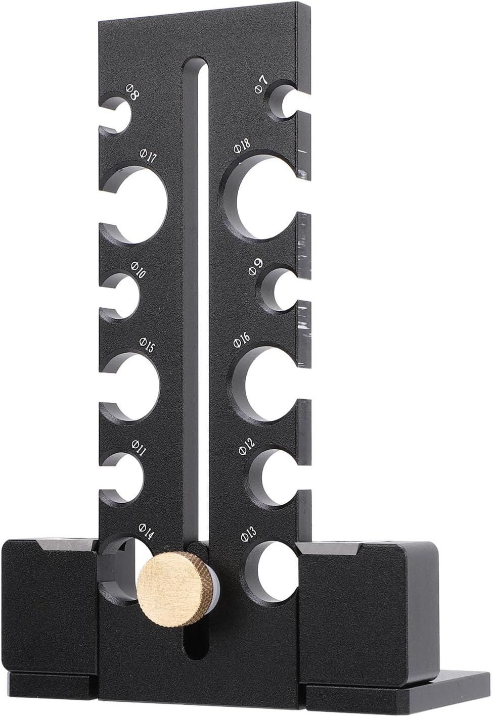 Double Blades Nail Machine Fixture, 7‑18mm 12 Holes Adjustable Dowel Cutter Plate Dowel Maker Jig Kit Wood Round Rod Aluminum Alloy Electric Drill Milling Auxiliary Tool