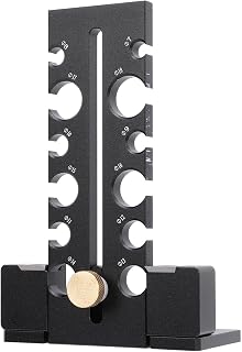Dowel Maker Jig Kit, 12 Holes Aluminum Alloy Carbide Inserts Dowel Maker Adjustable Dowel Cutter Plate Portable Electric Drill Milling Round Rod Auxiliary Tool for Woodworking